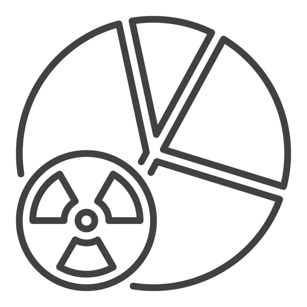 Radiation Pie Chart vector icon or symbol in outline style