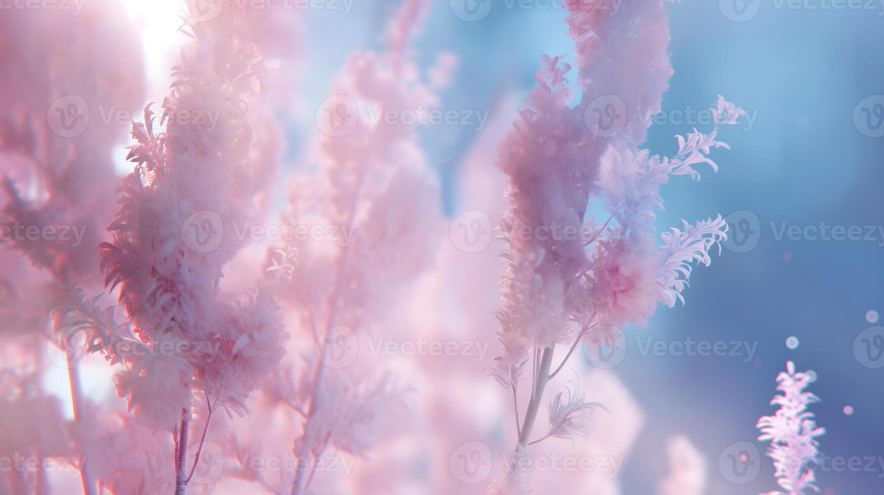 AI generated Tender Flowers - spring summer floral background with bokeh effect photo