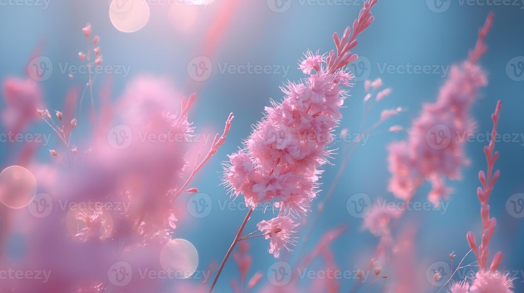 AI generated Tender Flowers - spring summer floral background with bokeh effect photo