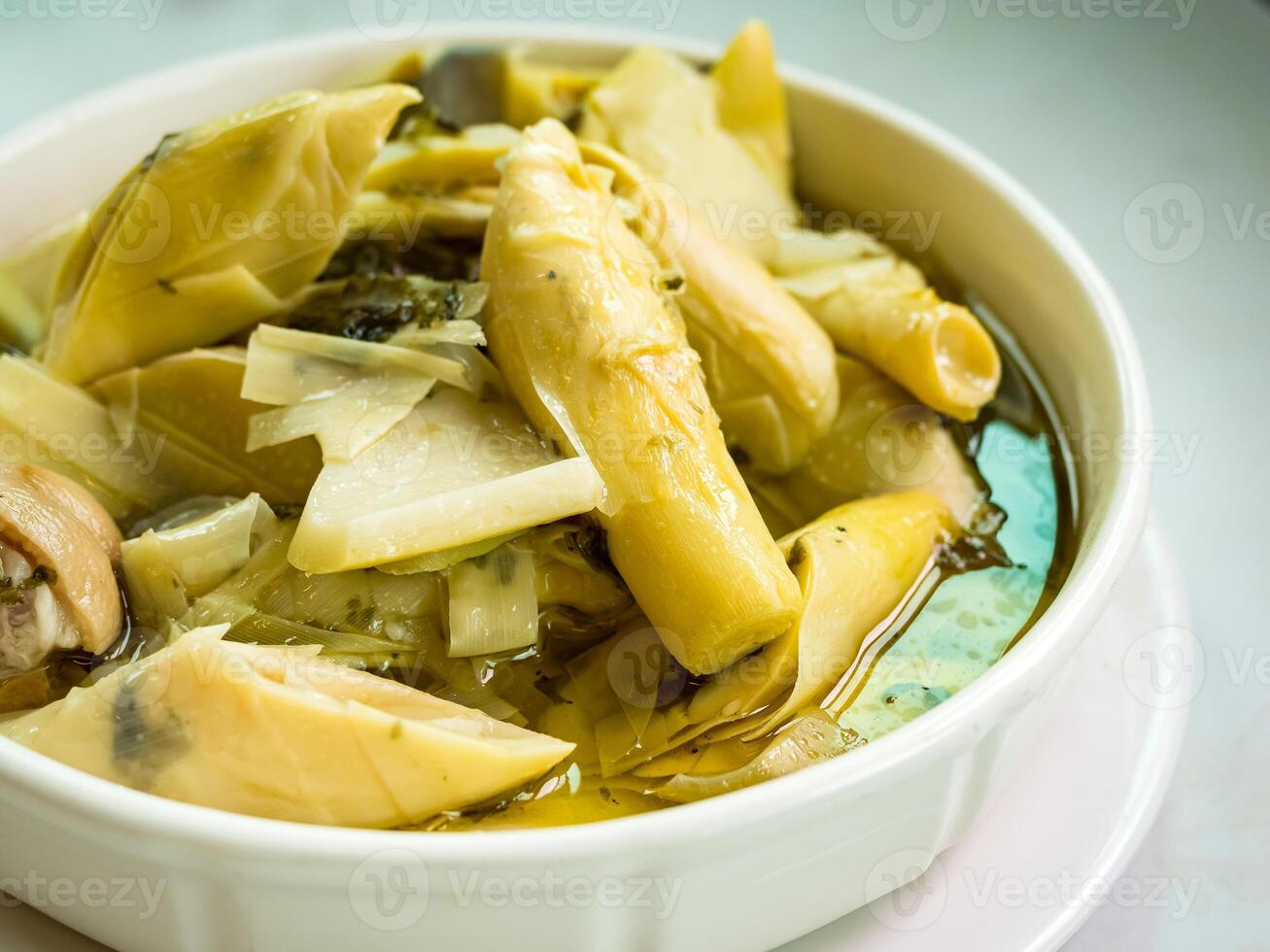Taiwanese hakka delicacies- Fermented Mustard with Makino Bamboo Shoot photo