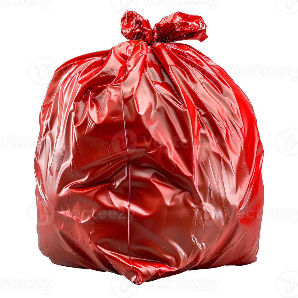 ai gegenereerd rood plastic uitschot zak png. rood uitschot zak geïsoleerd. vuilnis zak voor bioafval PNG