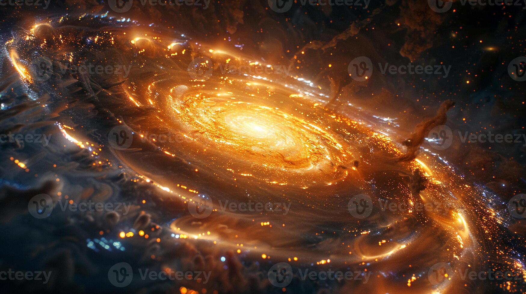 AI Generated Time-lapse of a galaxy spinning, stars moving in graceful arcs. photo