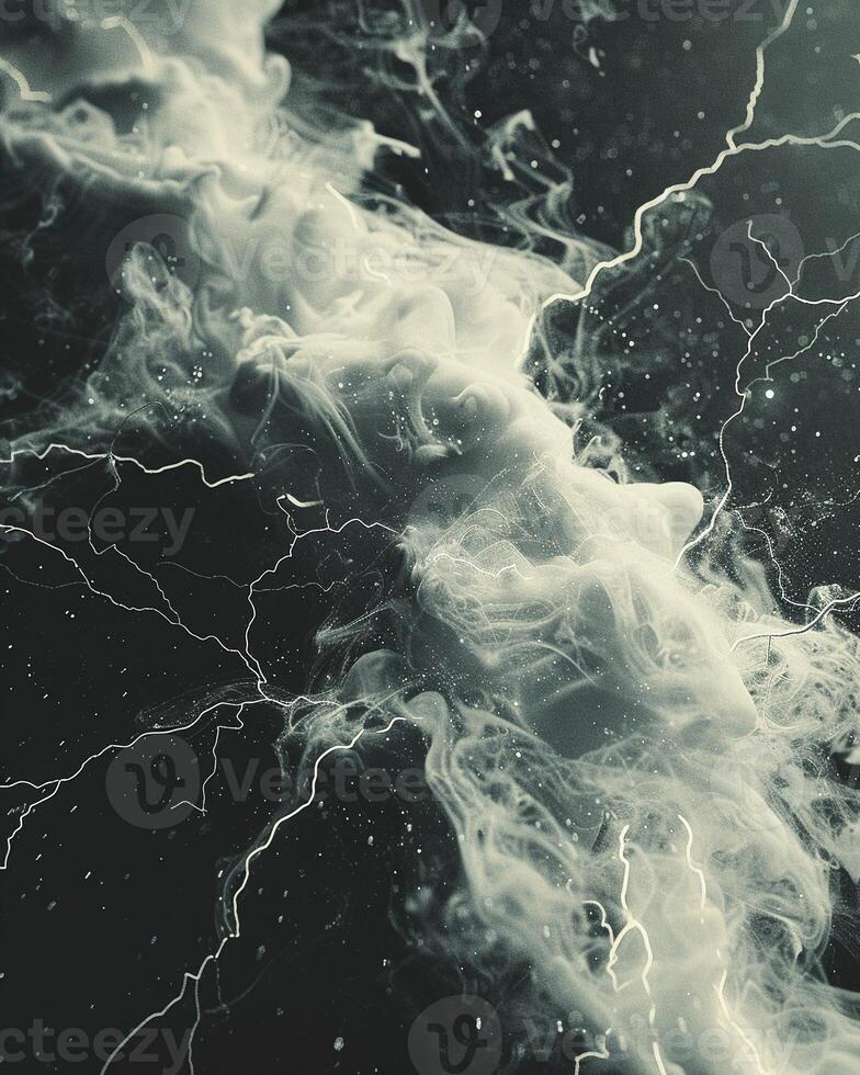 AI Generated Time frozen at the moment of a lightning strike photo