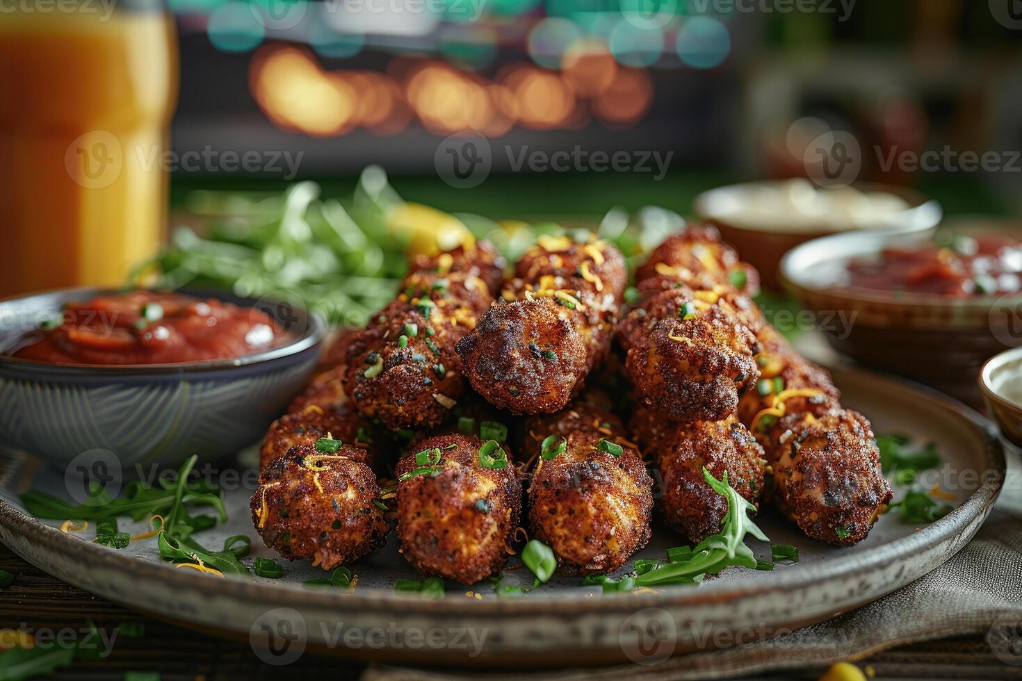 AI generated a plate of Mozzarella Sticks in the kitchen table professional advertising food photography photo