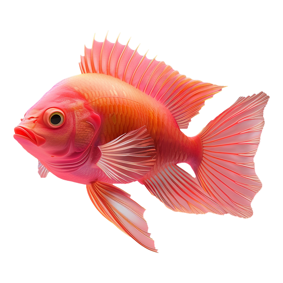 AI generated Cute 3d fish isolated on transparent background png