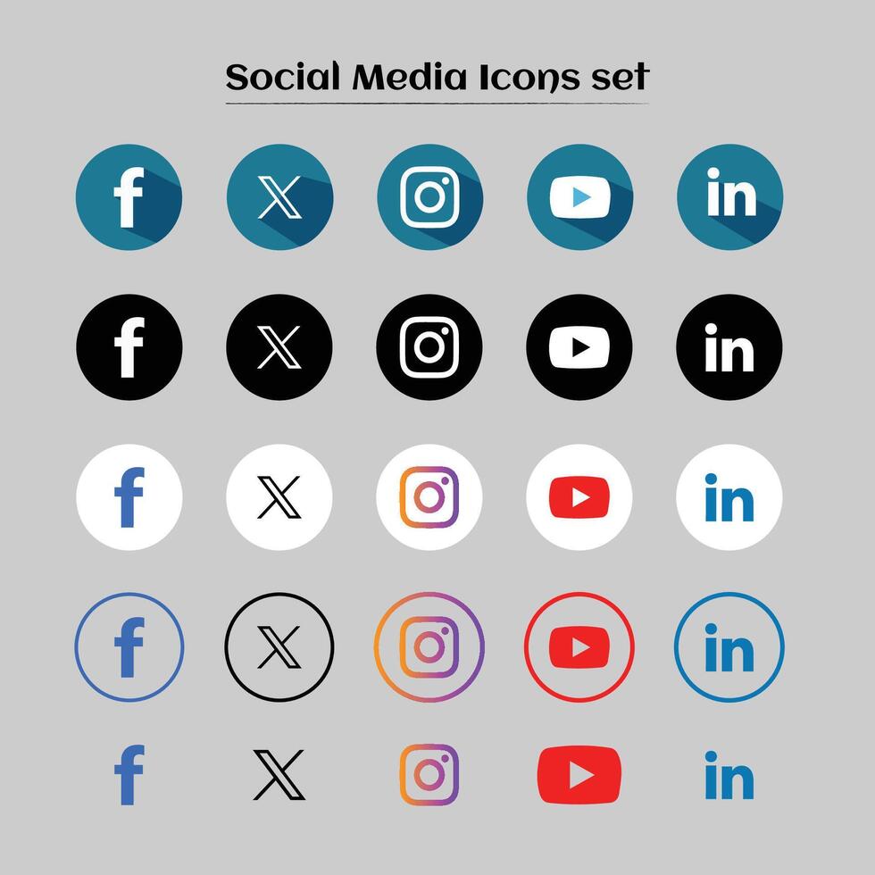 Most needed social media icon sets vector