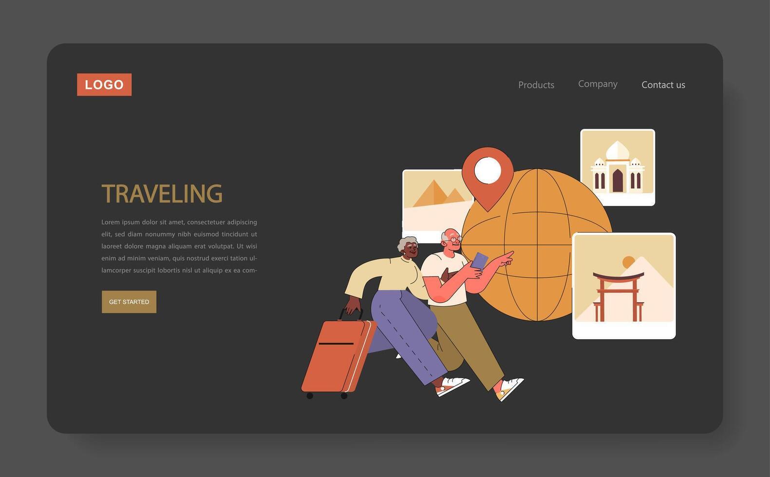Retirees' Activities concept. vector