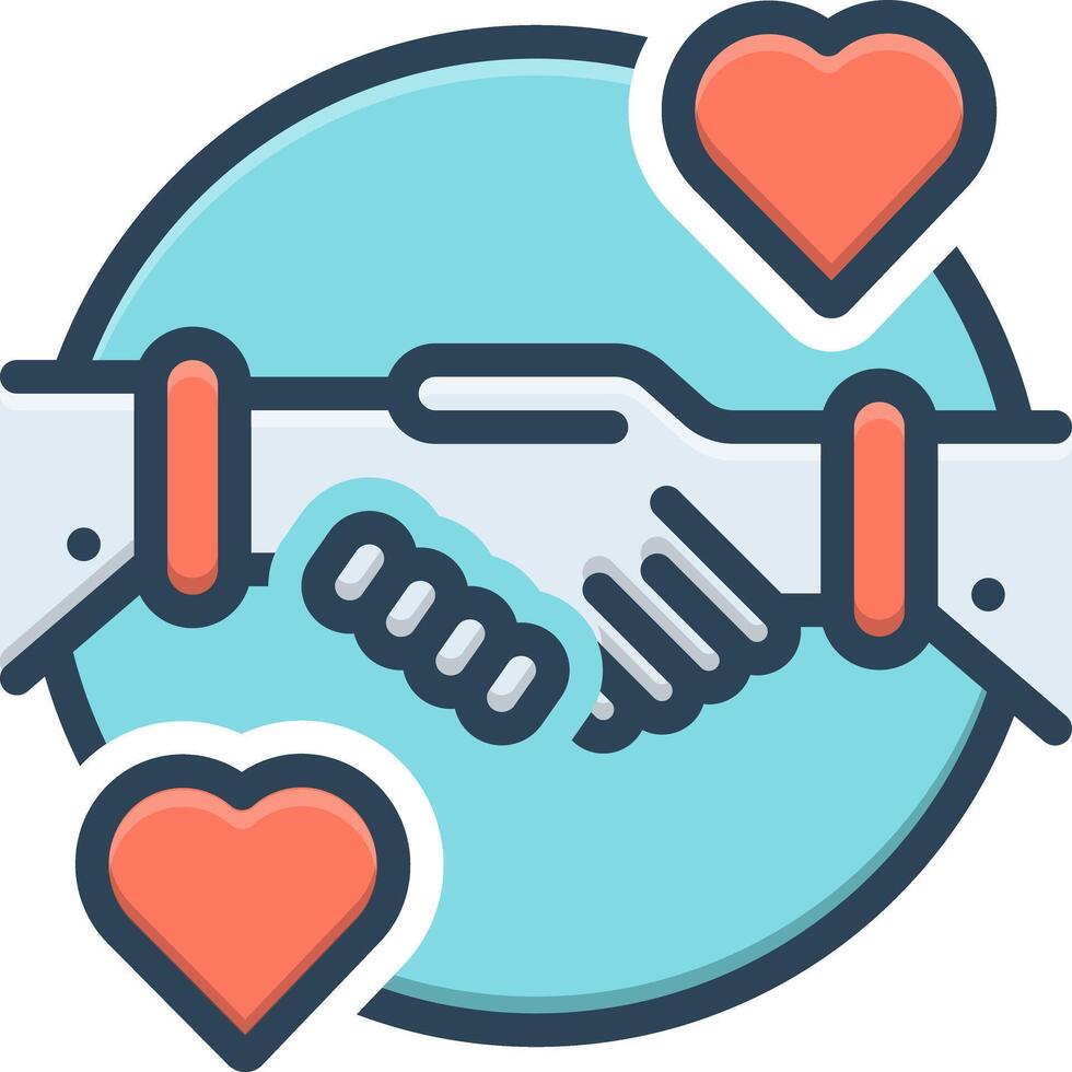 Vector color icon for relationship