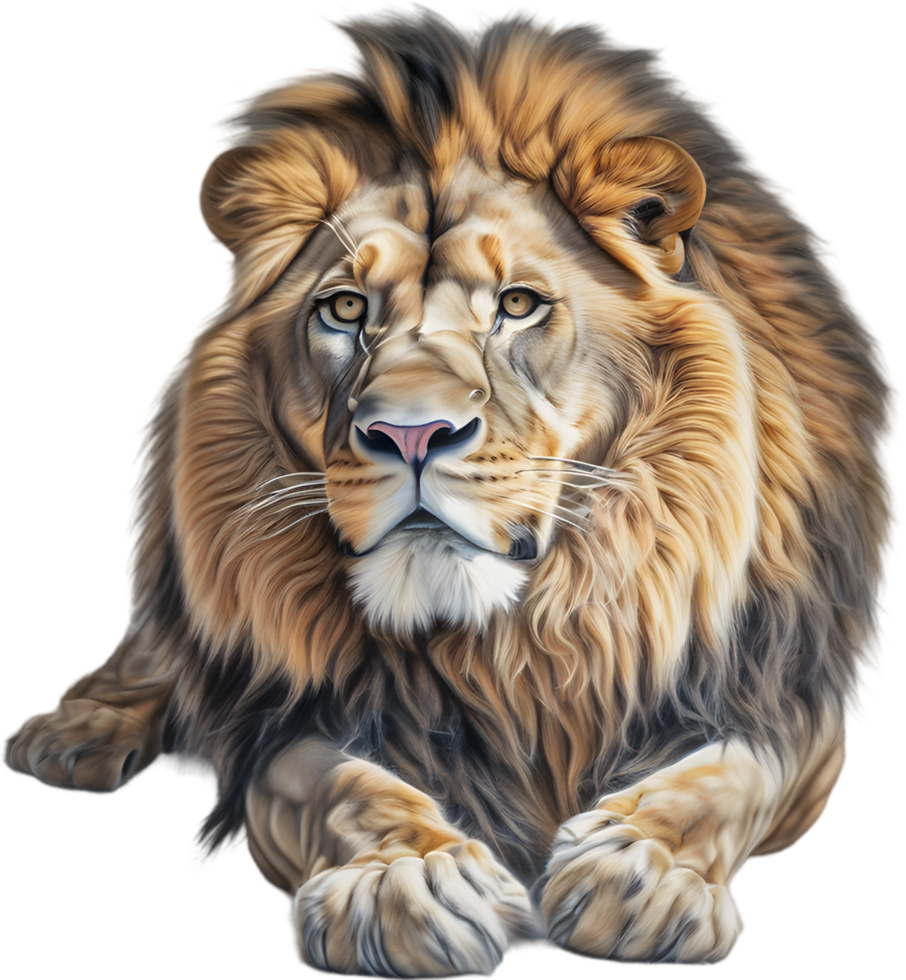 AI generated Colored-pencil sketch of a Lion. png