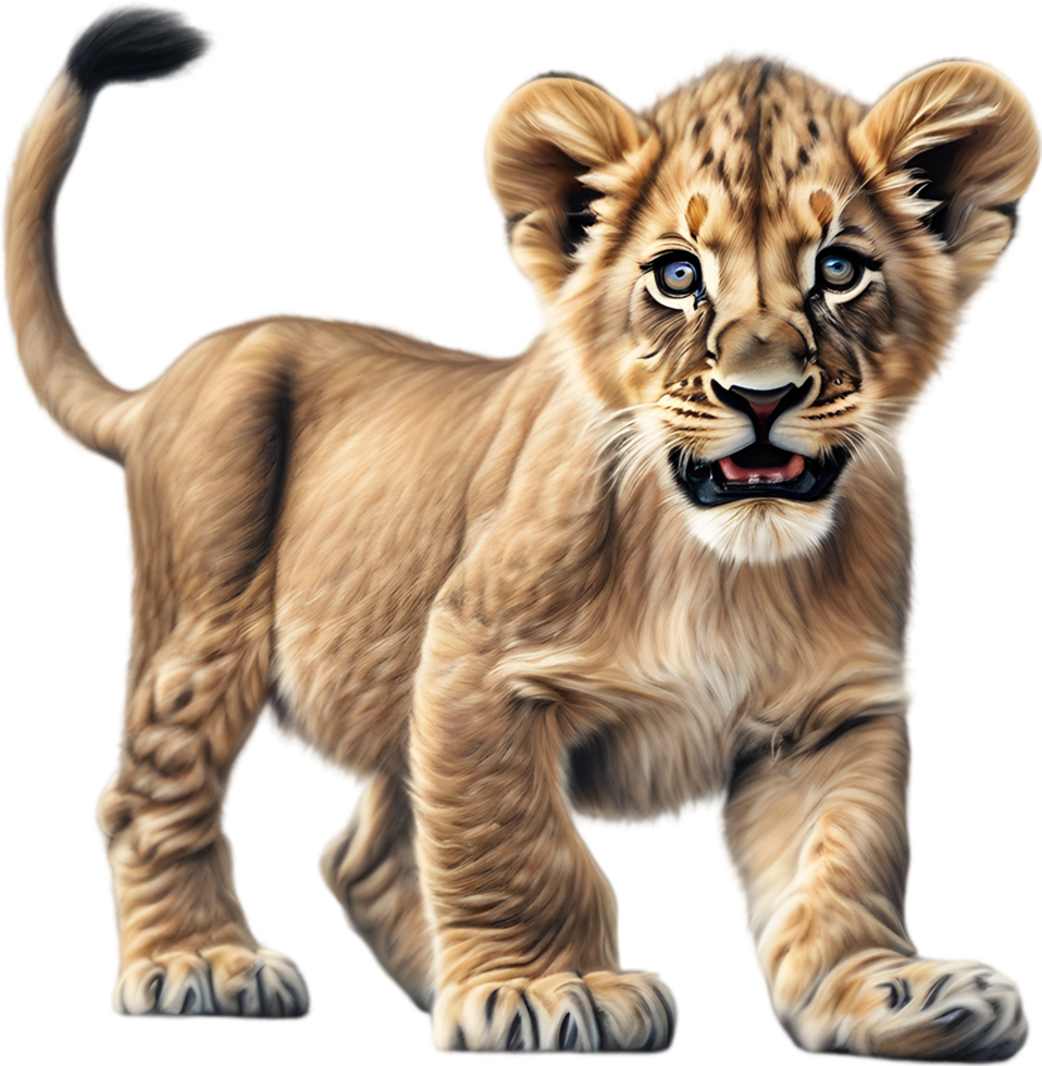 AI generated Colored-pencil sketch of a Lion. png
