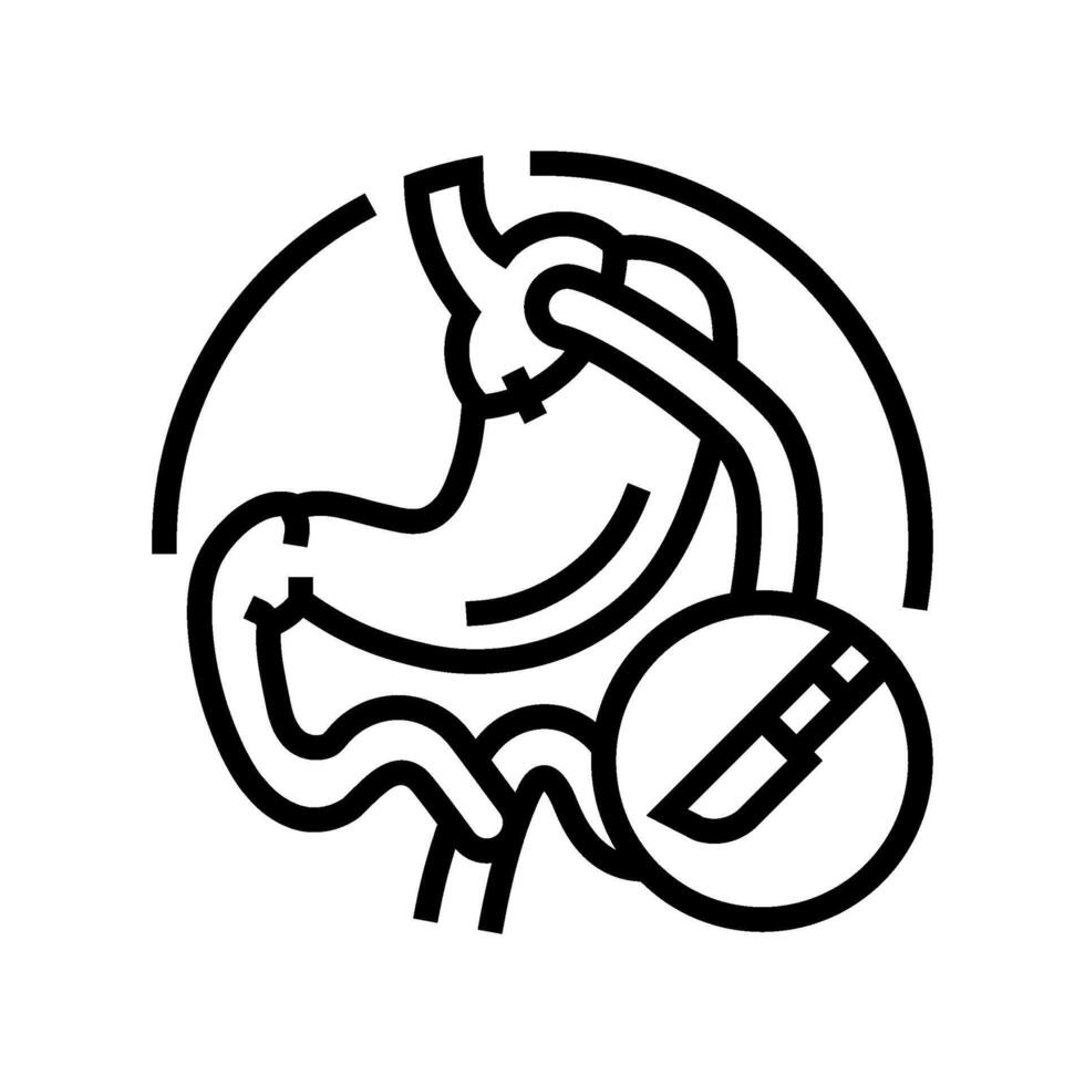 gastric bypass surgery line icon vector illustration