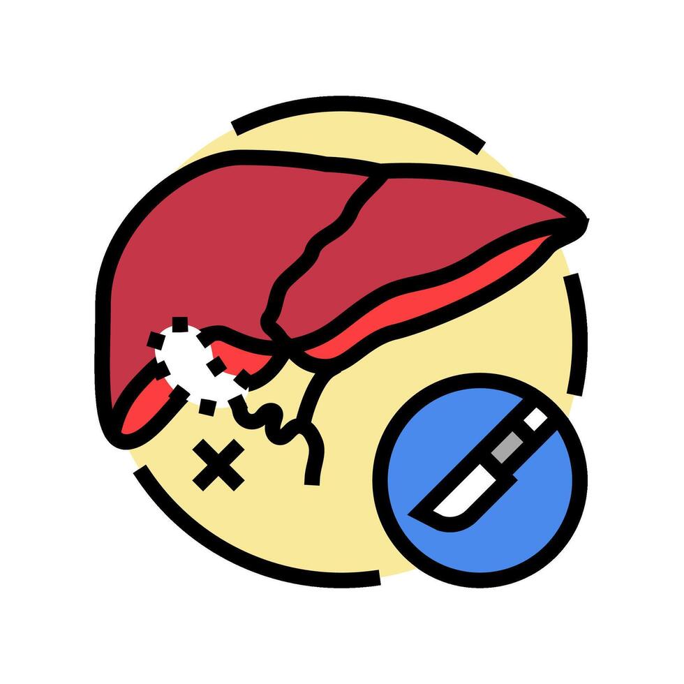 cholecystectomy surgery color icon vector illustration