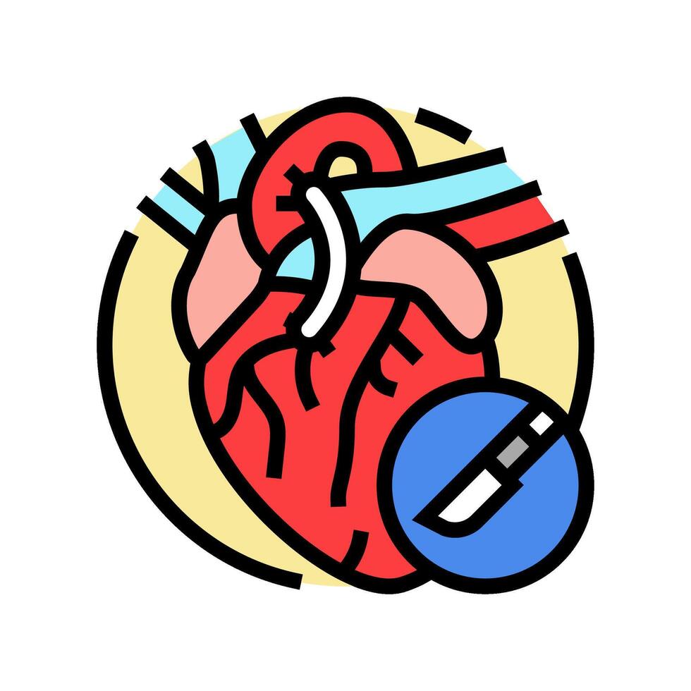 heart bypass surgery color icon vector illustration