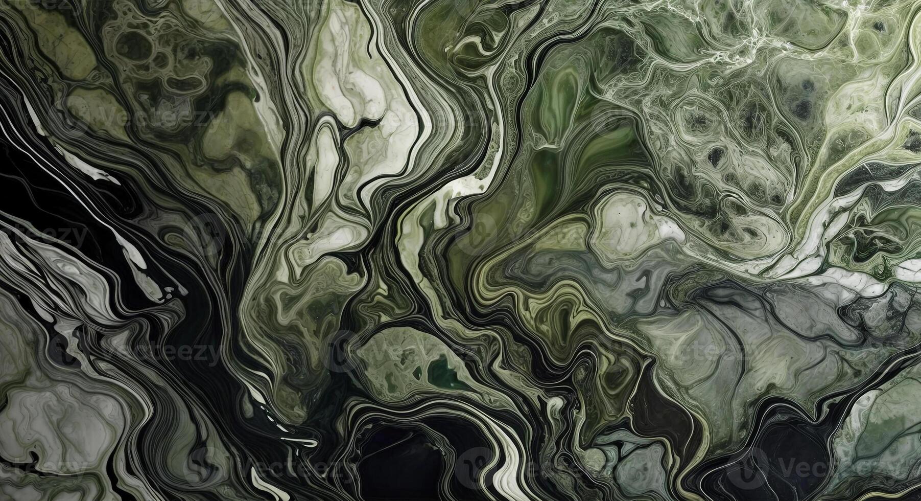 AI generated Marble background of blend of stormy gray and muted olive-green, close up. photo