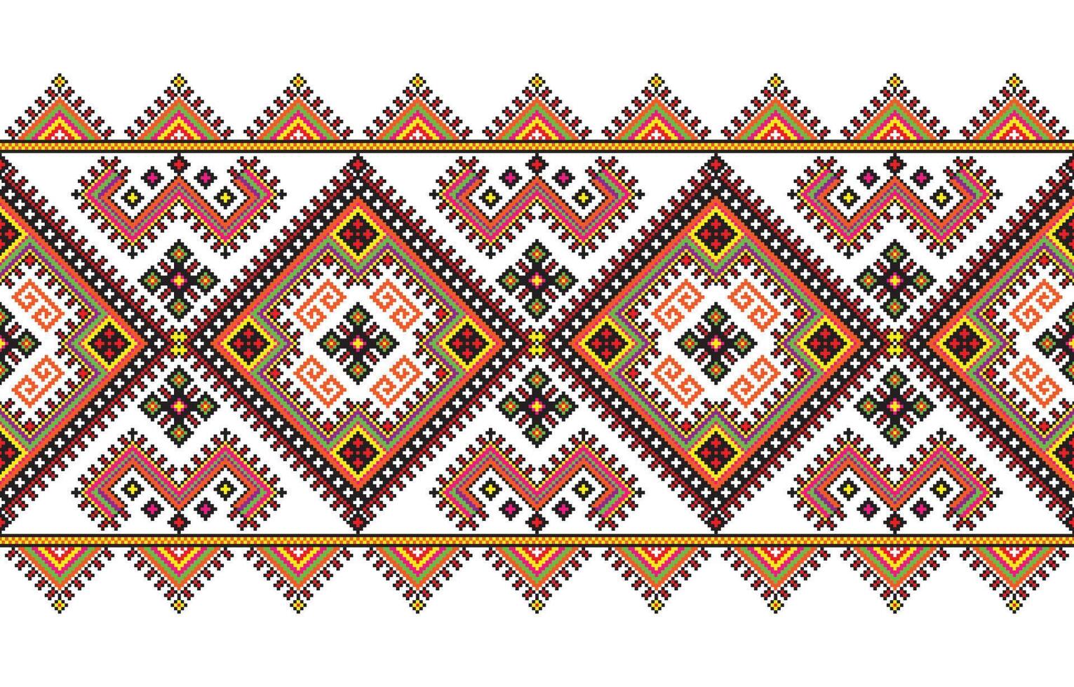 Cross stitch pattern. Fabric geometric pattern design for squares,diamonds,fabric,boho,carpet,fabric,ikat,tribal,batik,vector,illustration,pattern,embroidery,retro,ukrainian,zigzag,seamless vector