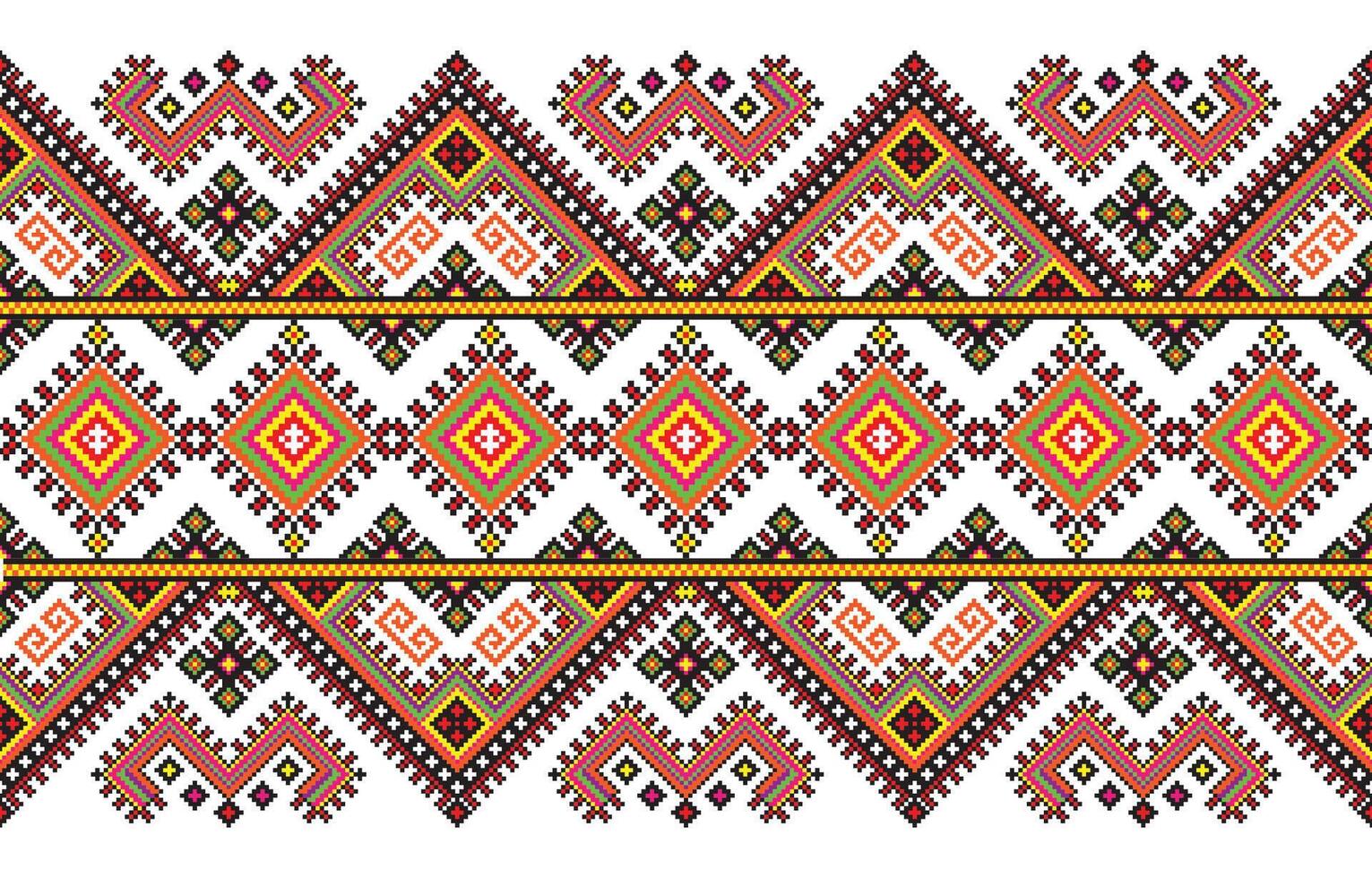 Cross stitch fabric geometric pattern seamless design for squares,diamonds,fabric,boho,carpet,fabric,ikat,tribal,batik,vector,illustration,pattern,embroidery,retro,ukrainian,zigzag,seamless vector