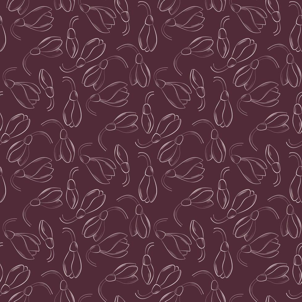 snowdrop flowers pattern vector