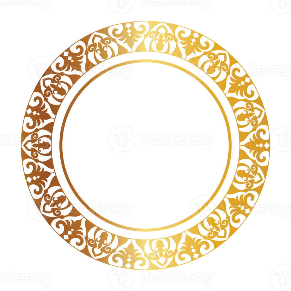aztec gyllene cirkel ram av krokig löv. sömlös med krokar eller trådar. liknande till de grekisk tangentbord också kallad stepfred design eller xicalcoliuhqui png