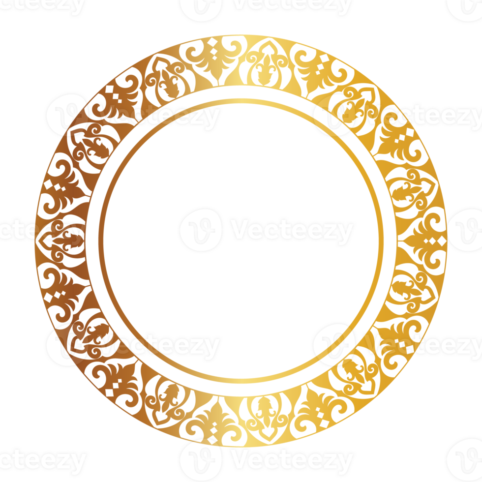 Aztec golden circle frame of crooked leaves. Seamless with hooks or threads. similar to the Greek keyboard Also called stepfred design or Xicalcoliuhqui png