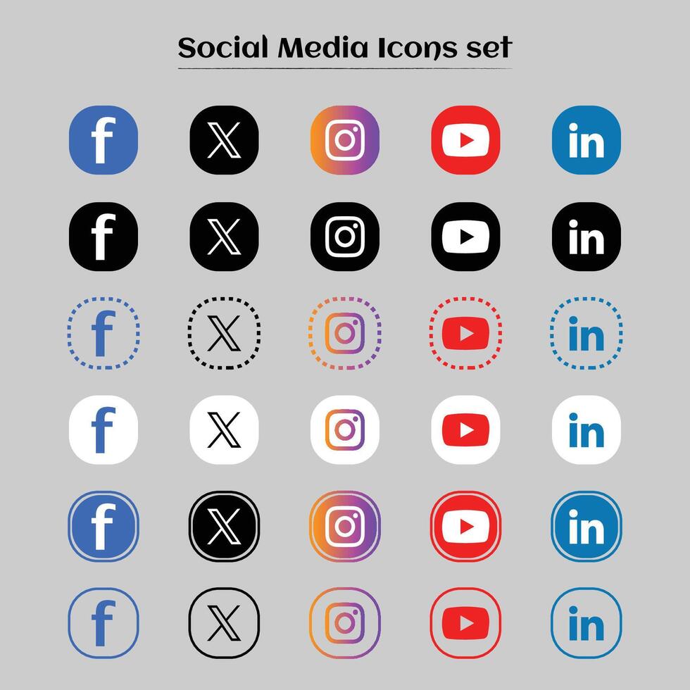 Social media collection most useful sets vector