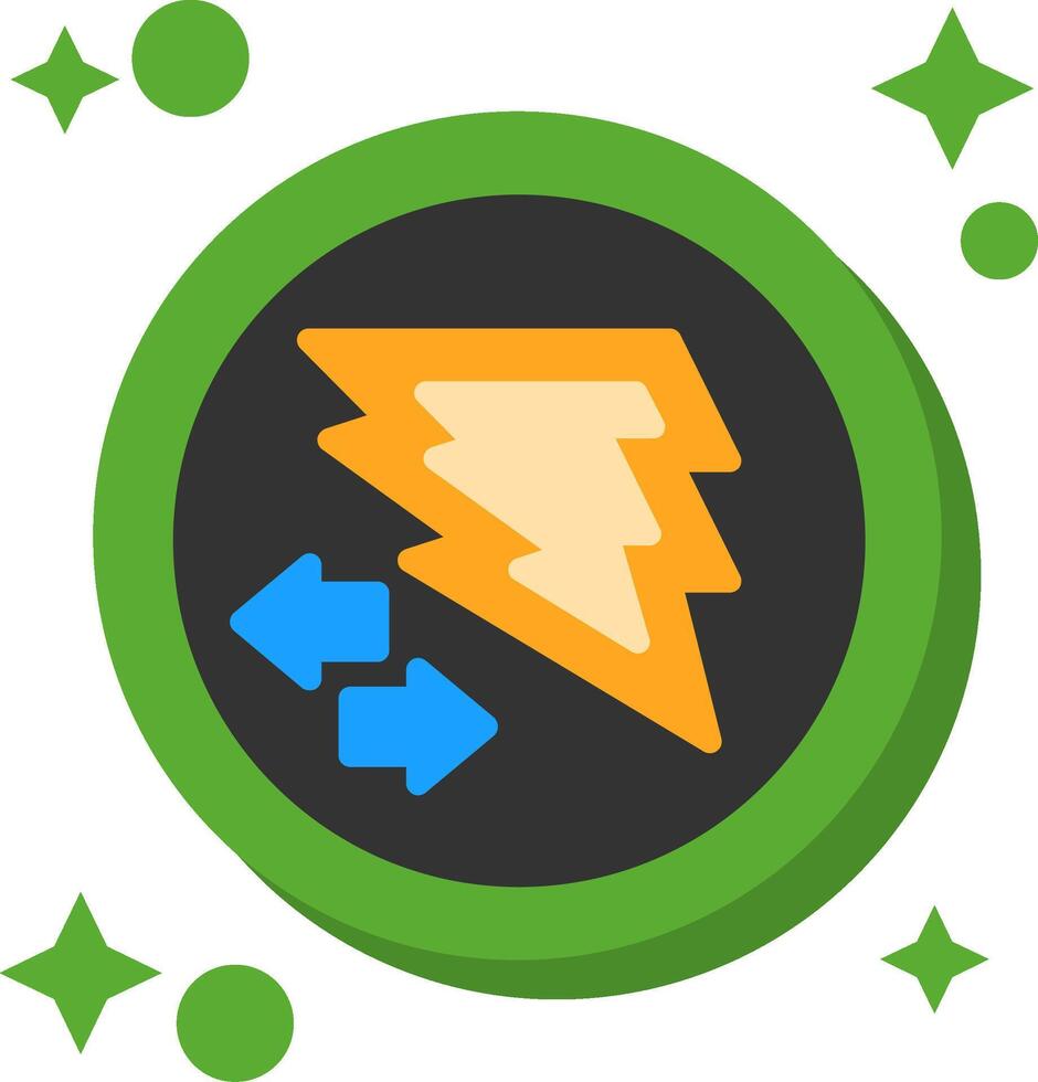 Bold Boost Tailed Color Icon vector