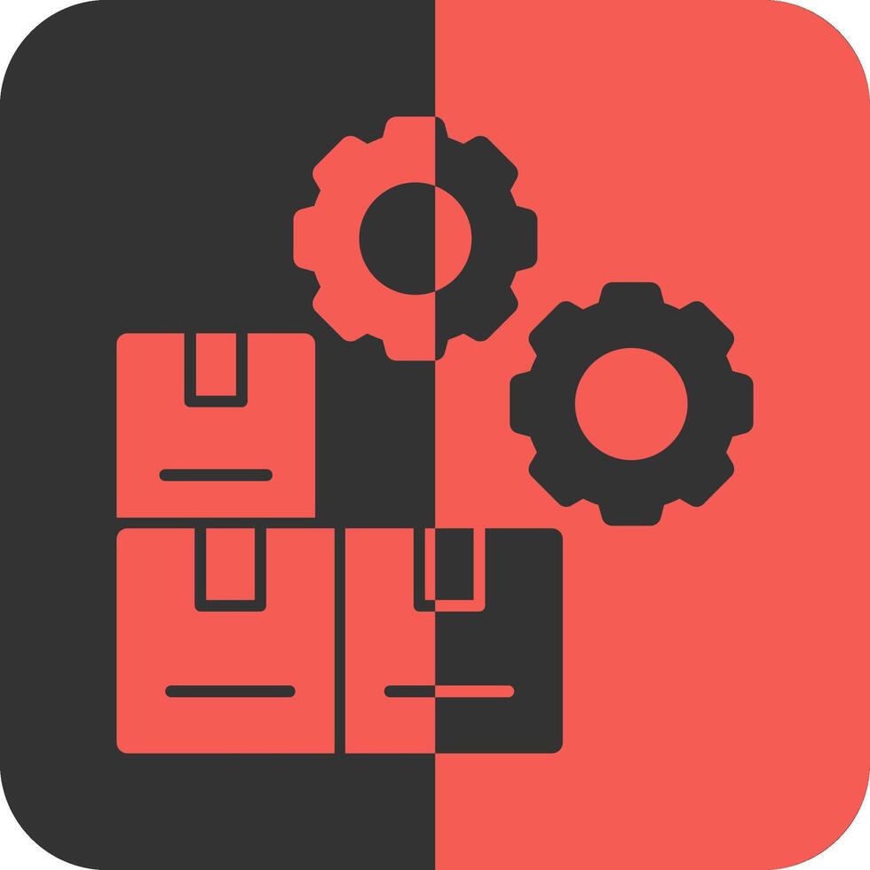 Inventory Management Red Inverse Icon vector