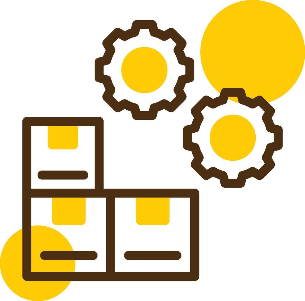 Inventory Management Yellow Lieanr Circle Icon vector