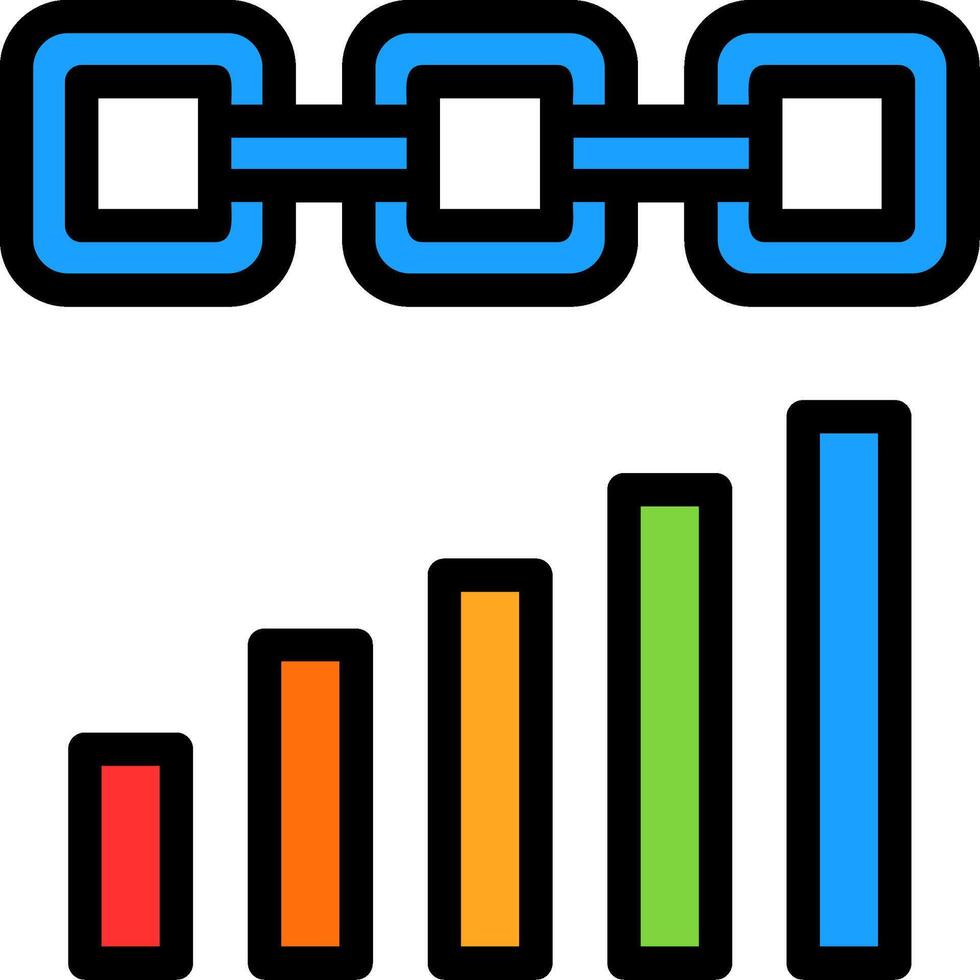 Chain Line Filled vector