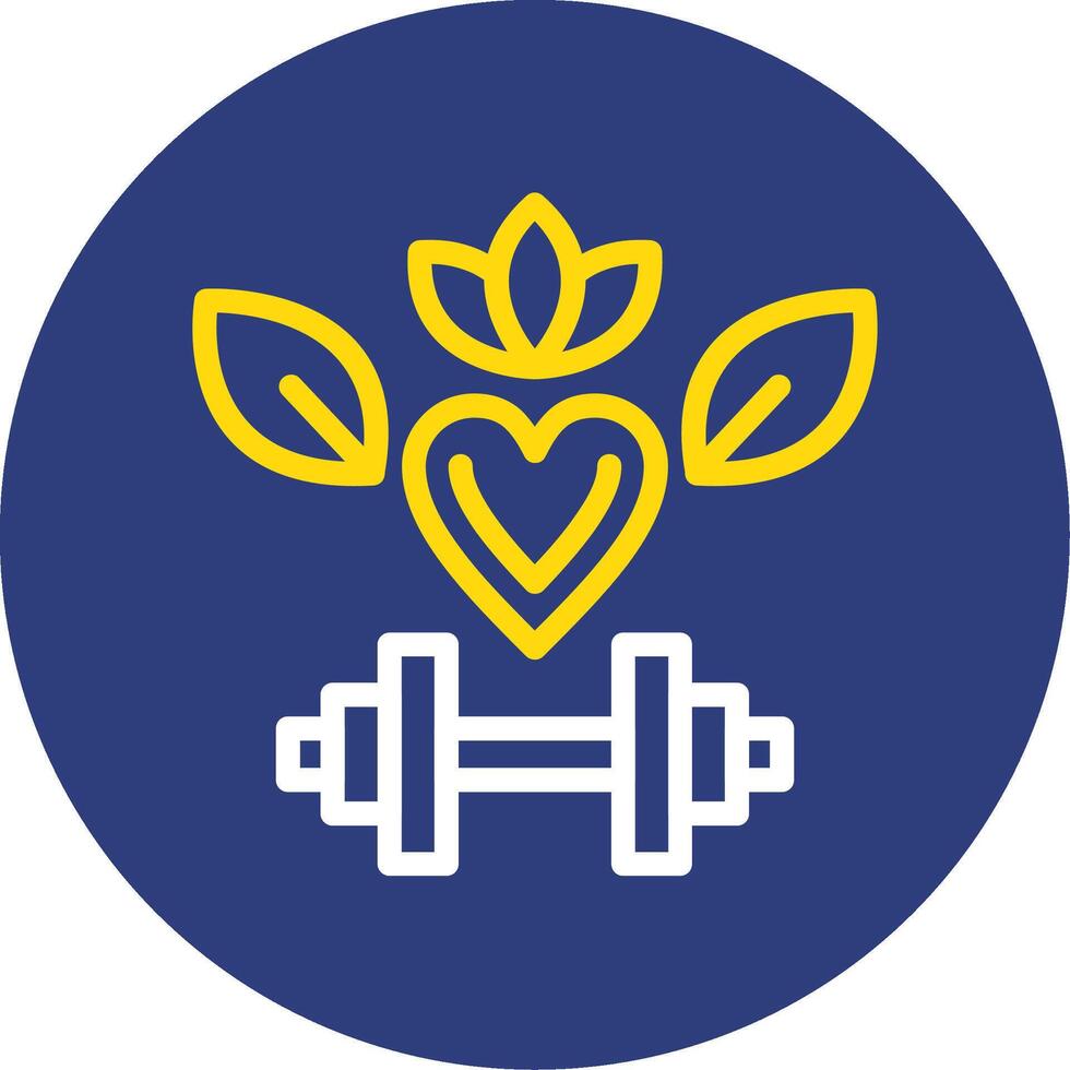 Health and Wellness Dual Line Circle Icon vector