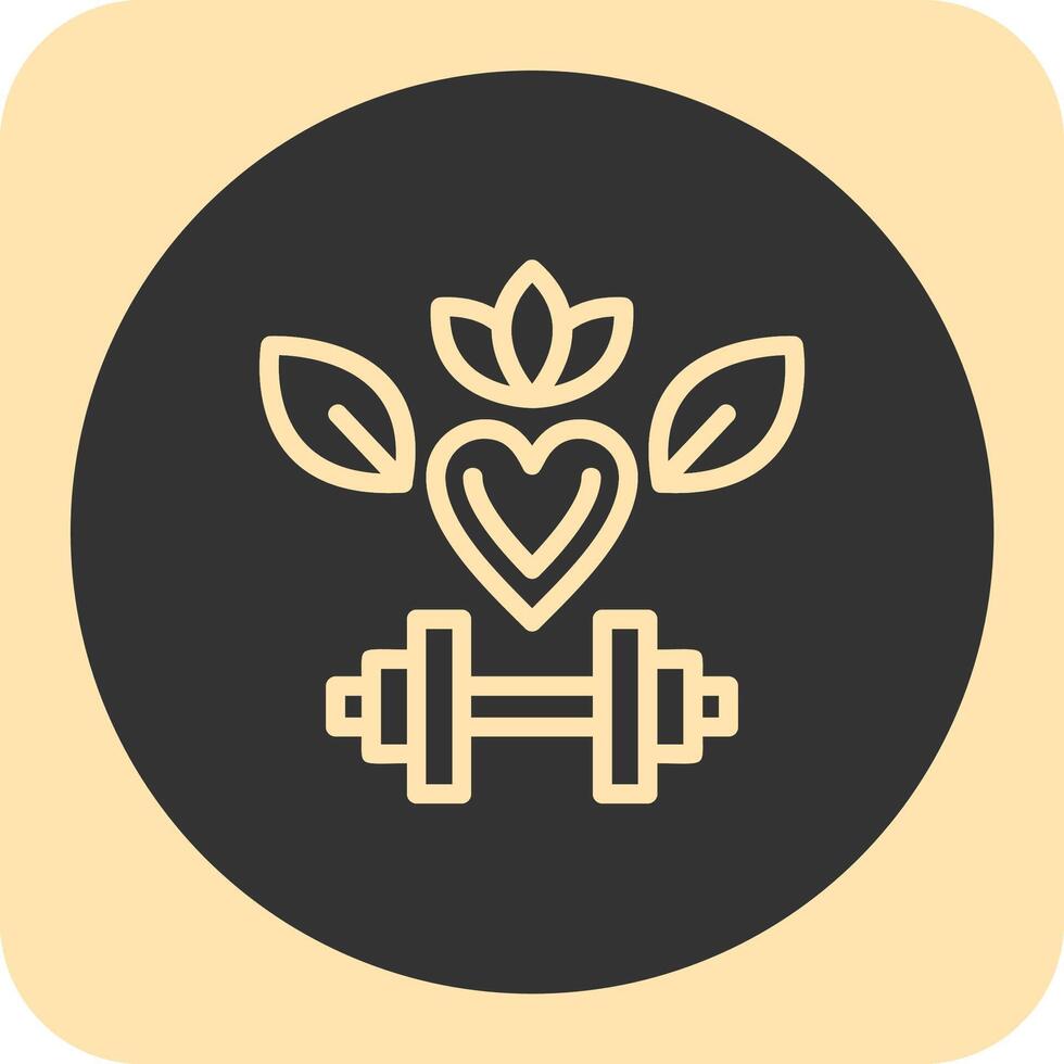 Health and Wellness Linear Round Icon vector