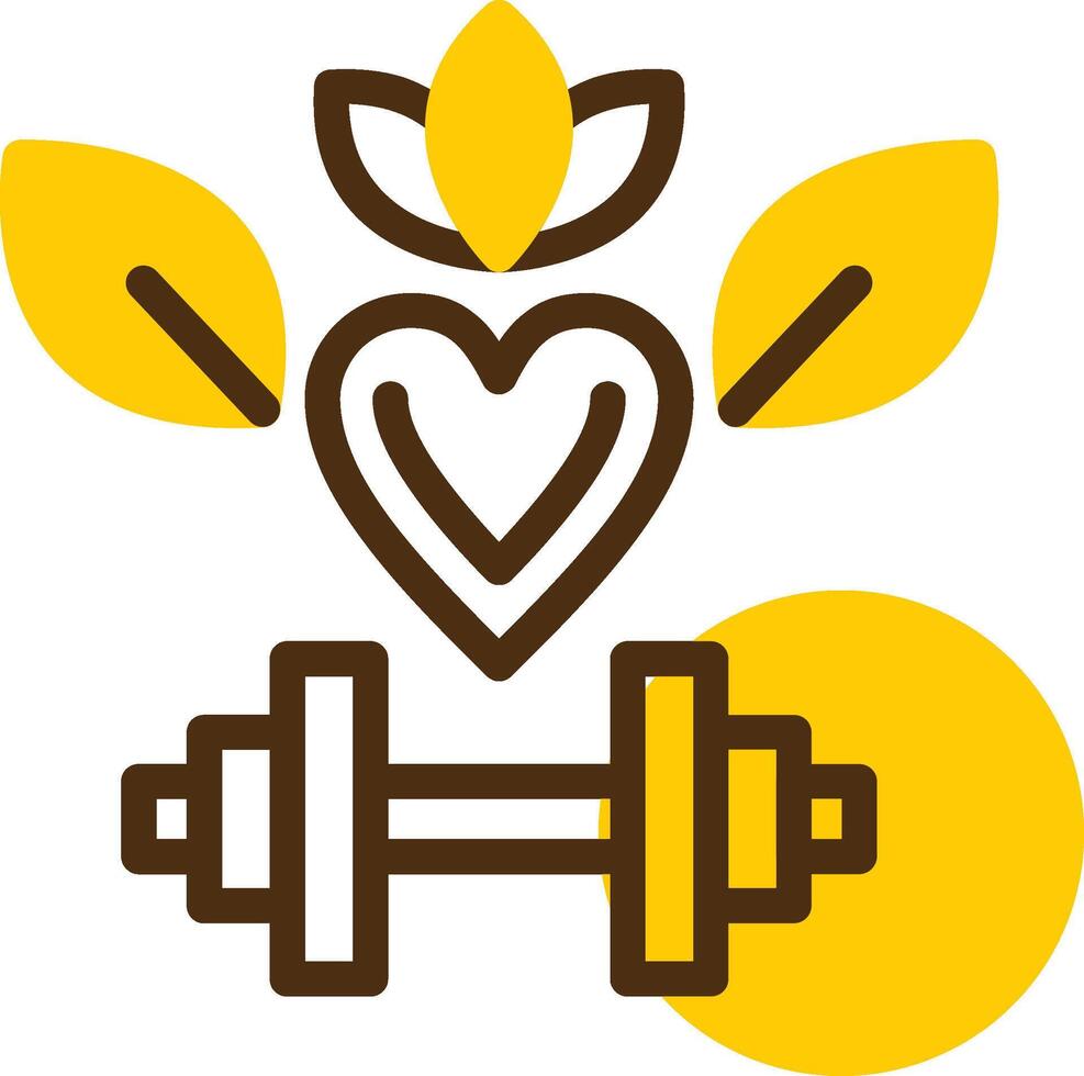 Health and Wellness Yellow Lieanr Circle Icon vector