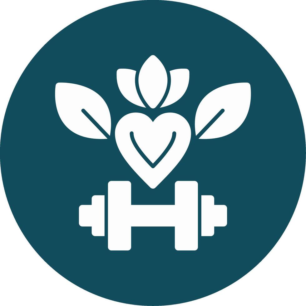 Health and Wellness Glyph Circle Icon vector