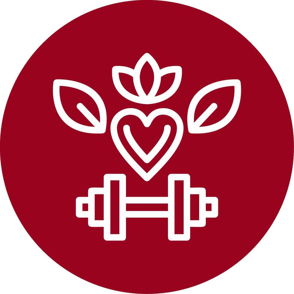 Health and Wellness Outline Circle Icon vector