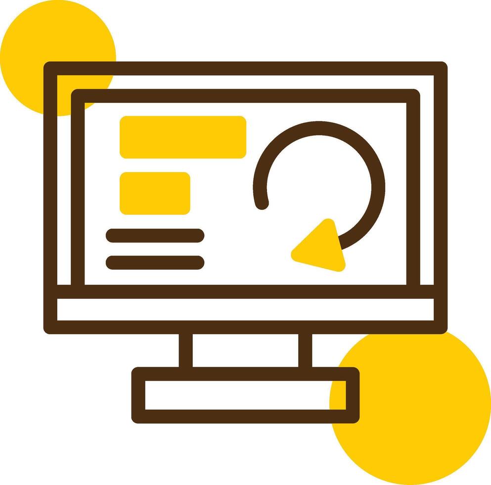 Redo Yellow Lieanr Circle Icon vector