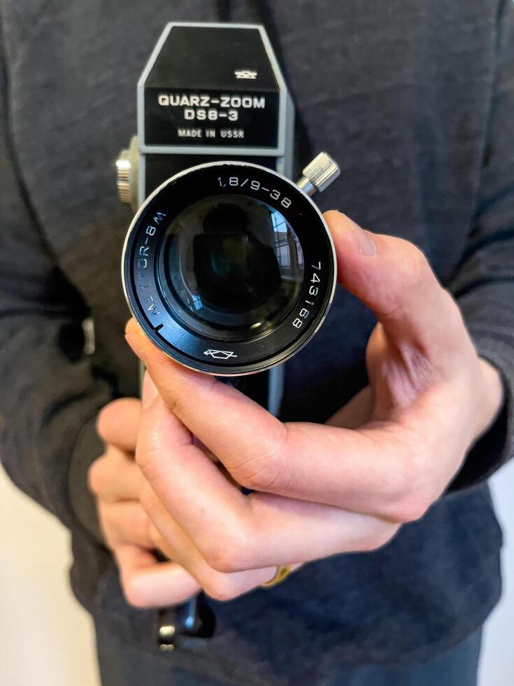 Nitra, Slovakia - 03.08.2024 Quartz is a narrow-film amateur film camera made in the USSR. photo