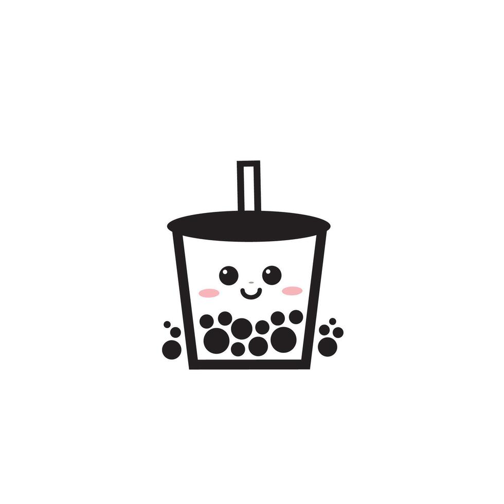 pequeño burbuja té boba linda diseño vector