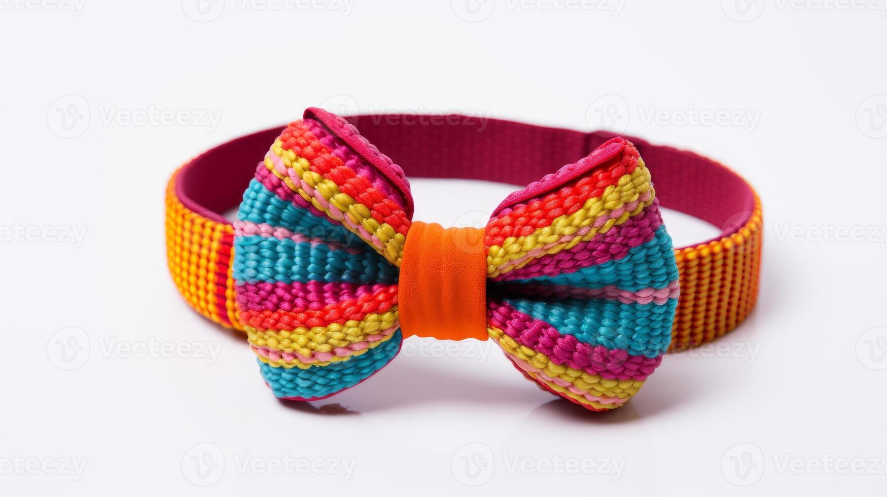 AI generated Yarn-wrapped headband adorned with a colorful bow. Generative AI photo