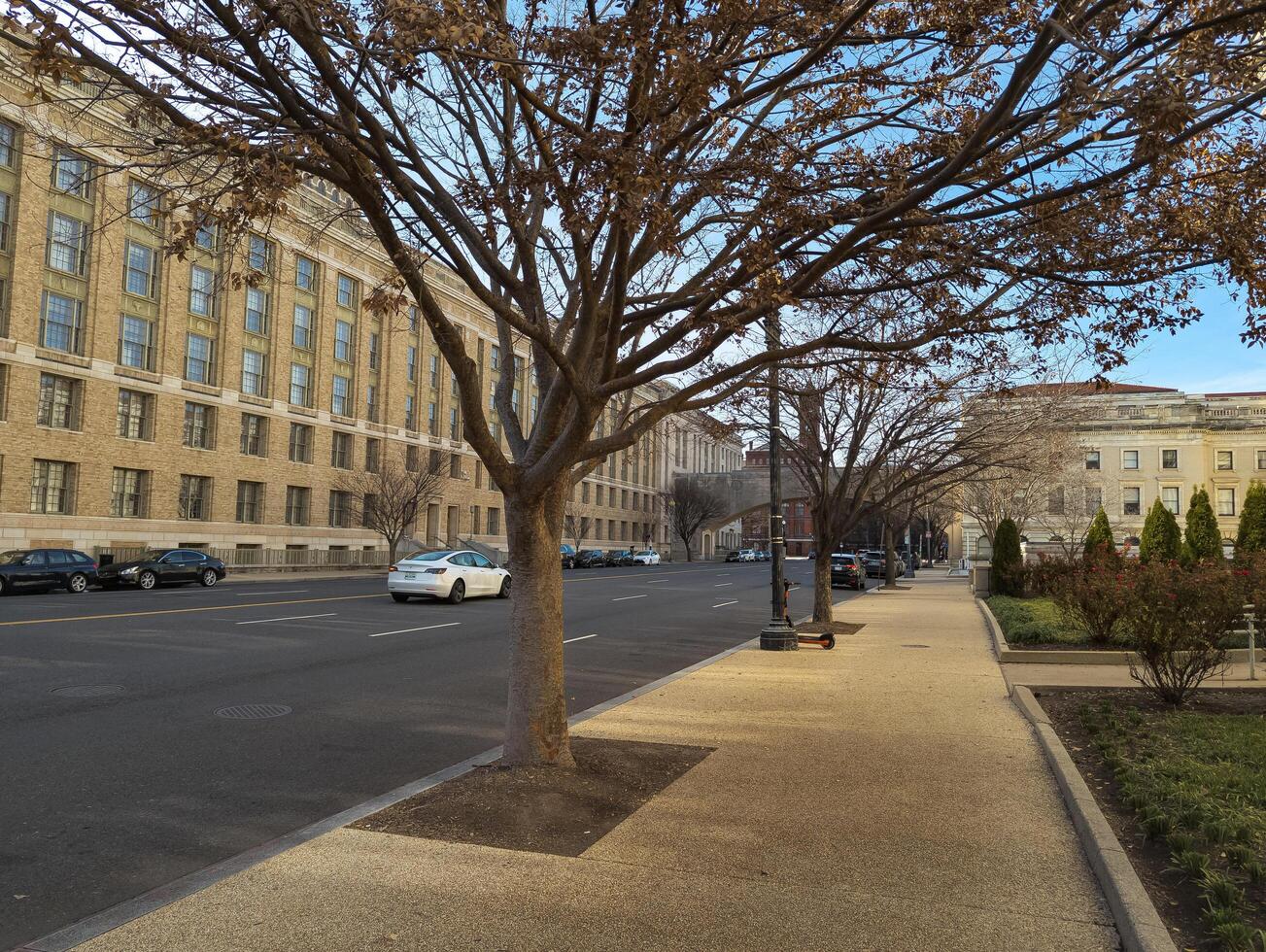 WASHINGTON, DC, USA -12.16.2023 City streets and architecture of Washington in winter in December. photo