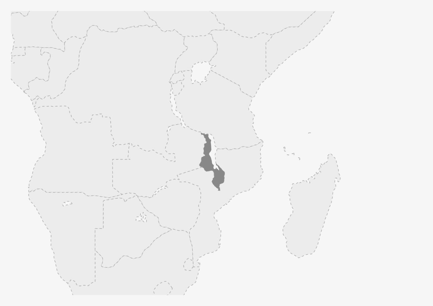 Map of Africa with highlighted Malawi map vector