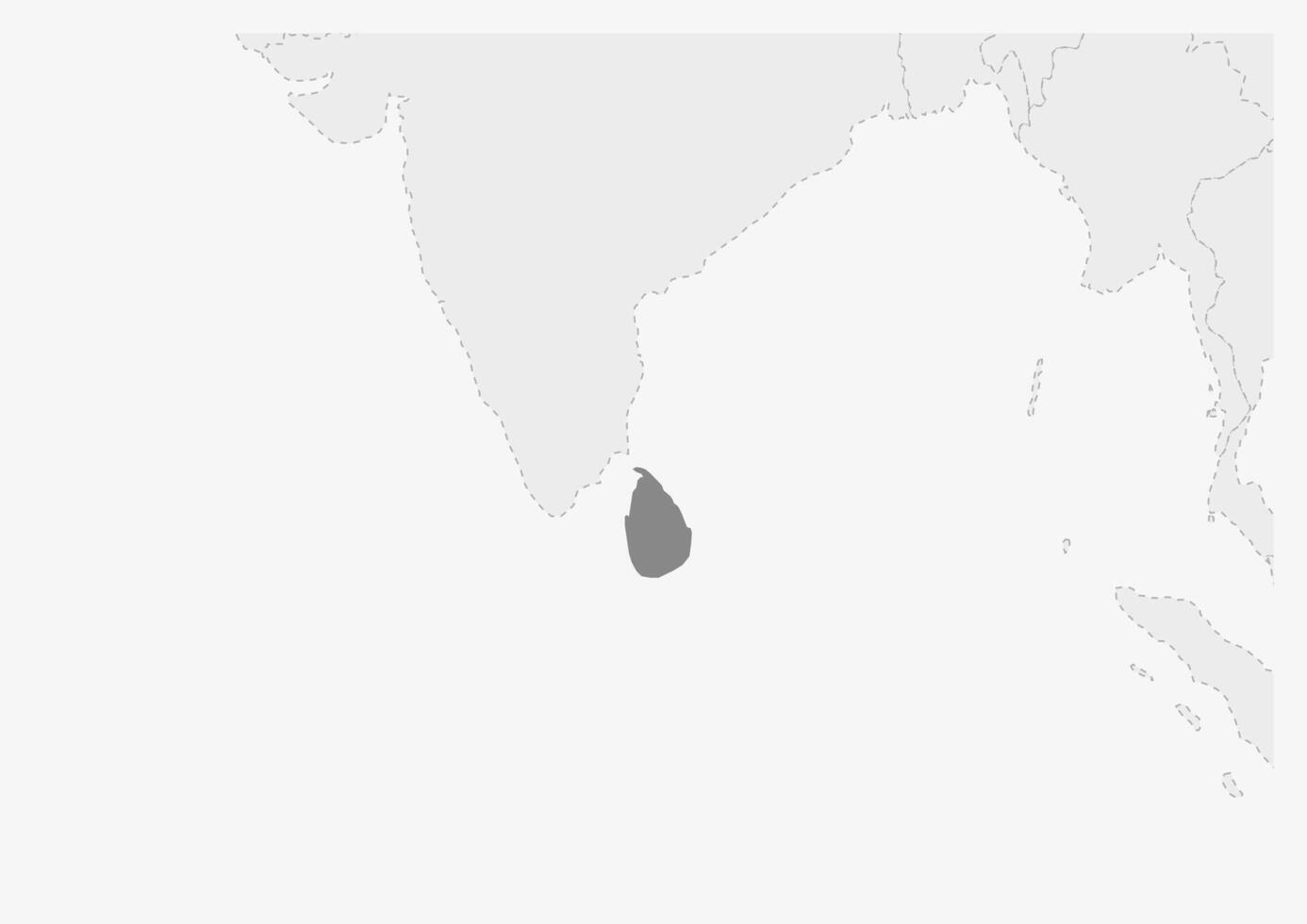 Map of Asia with highlighted Sri Lankamap vector