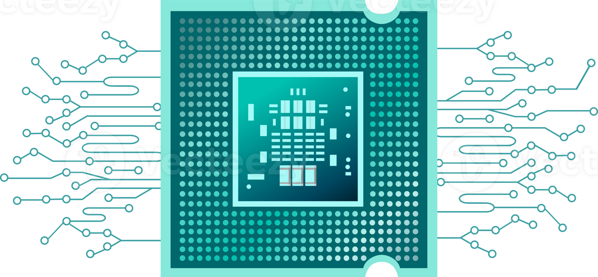 Semiconductor, Circuit board, AI chip concept png