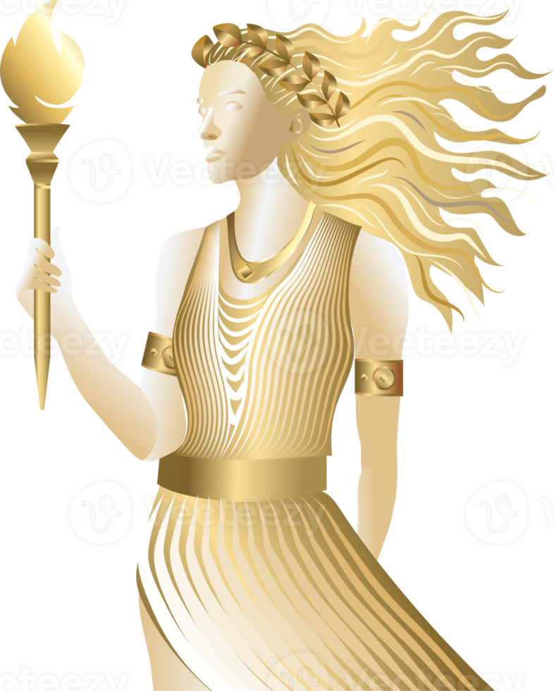 The goddess carries the Holy fire.Opening of a sporting event. png