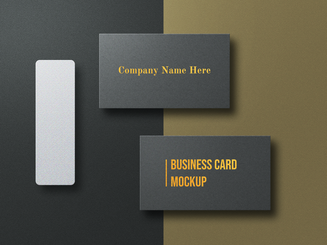 Luxury Dark Business Card Mockup With Gold Embossed Effect psd