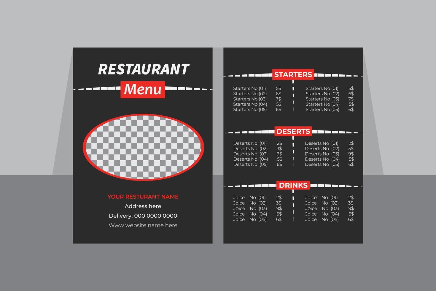 Restaurant menu design template vector