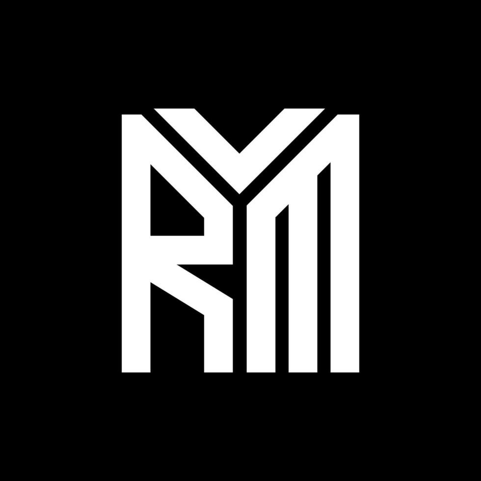 RM letter logo design on black background. RM creative initials letter logo concept. RM letter design. vector