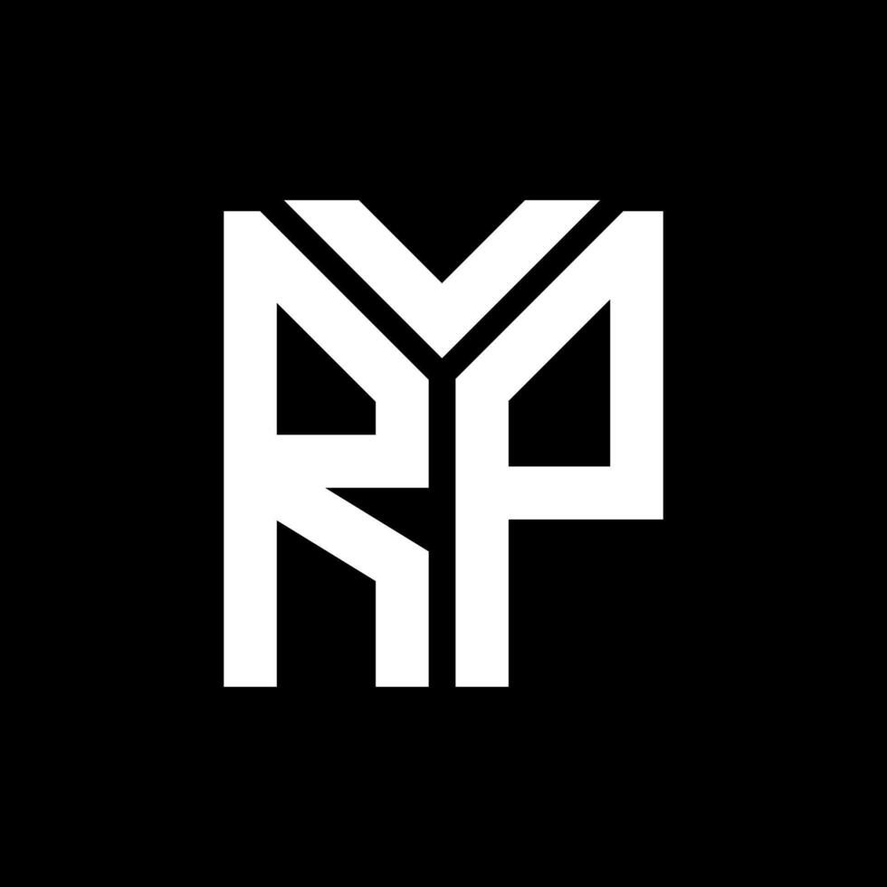 RP letter logo design on black background. RP creative initials letter logo concept. RP letter design. vector