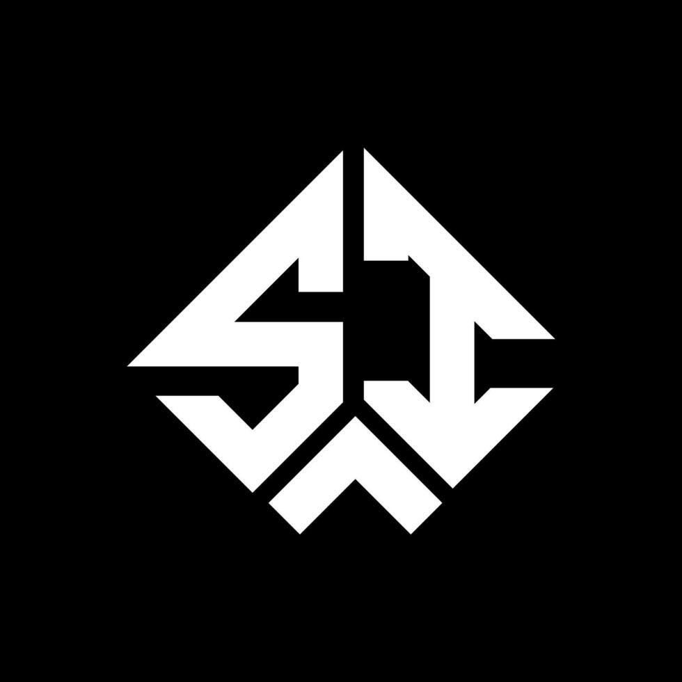 SI letter logo design on black background. SI creative initials letter logo concept. SI letter design. vector