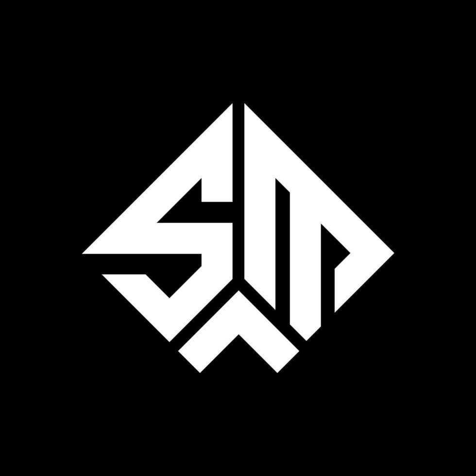 SM letter logo design on black background. SM creative initials letter logo concept. SM letter design. vector