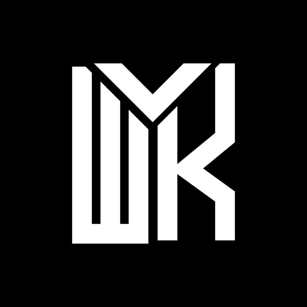 WK letter logo design on black background. WK creative initials letter logo concept. WK letter design. vector