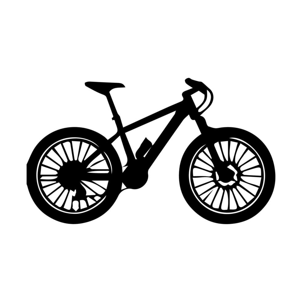 Bicycle shiluatte on white background. Vector illustration.